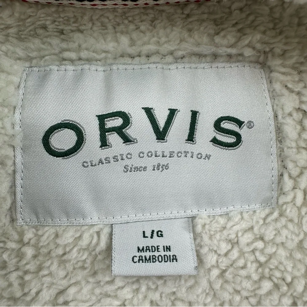 Orvis Men's Navy Blue Quarter Zip Sherpa Lined Sweater